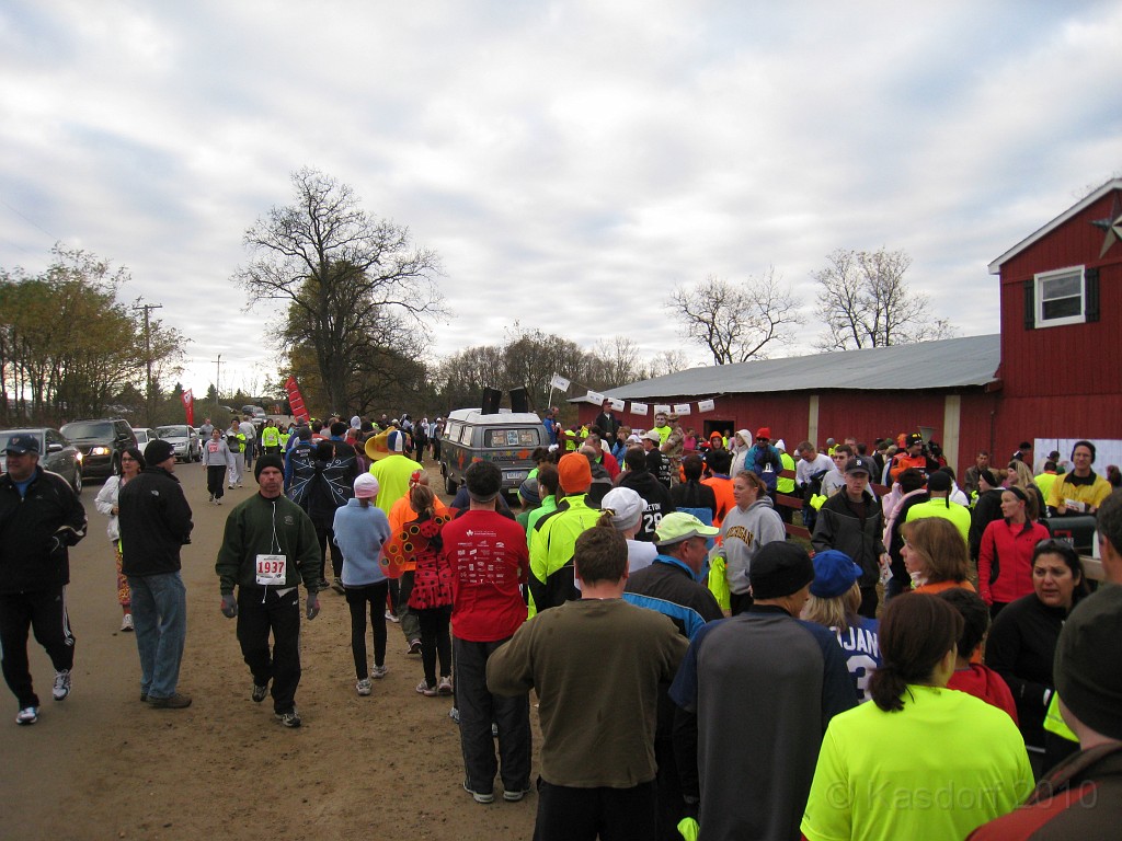 Run Through Hell 2010 10K 009.JPG - The 2010 Run Through Hell 10K held on Halloween Day, October 31, 2010. Cold, crisp and sunny.  Now.. this is the end of the Porto-Pot line out front!